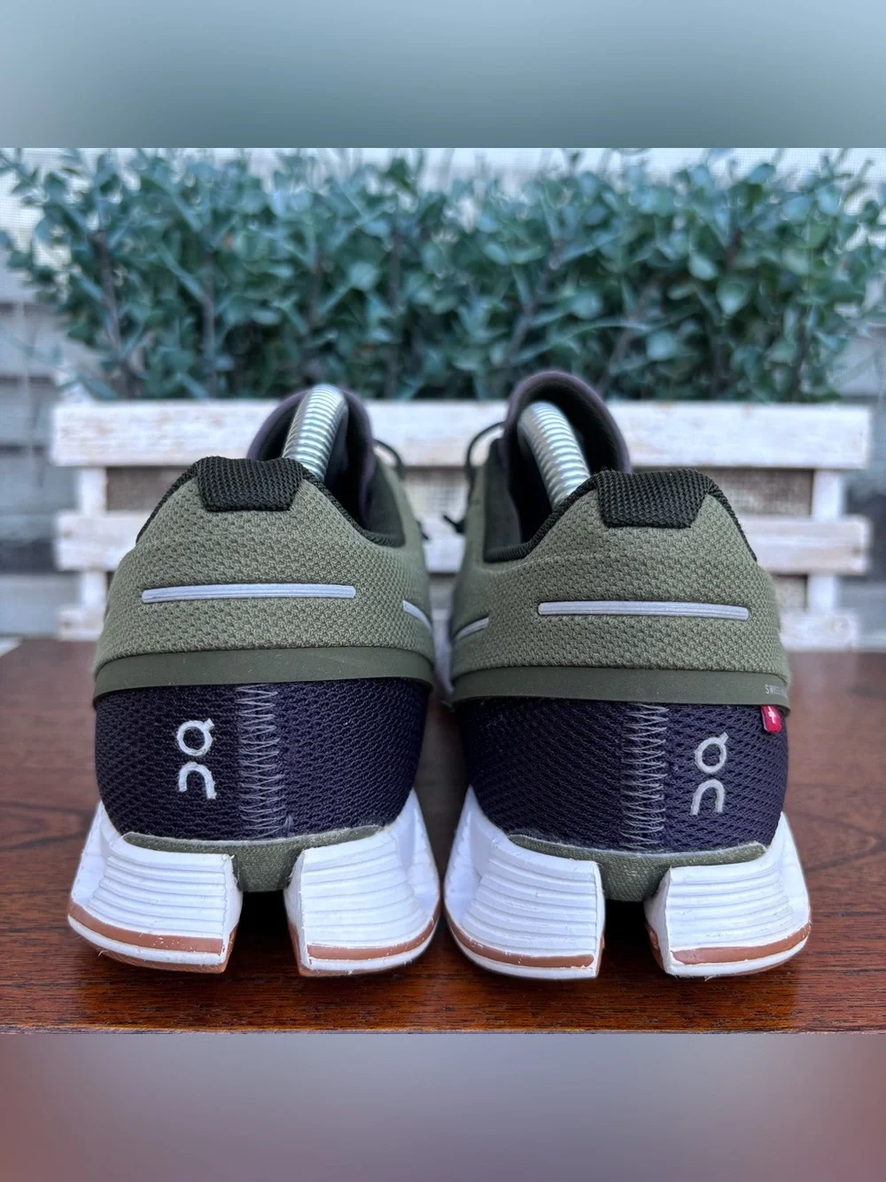On Running Women's Sneakers Olive Green Black White